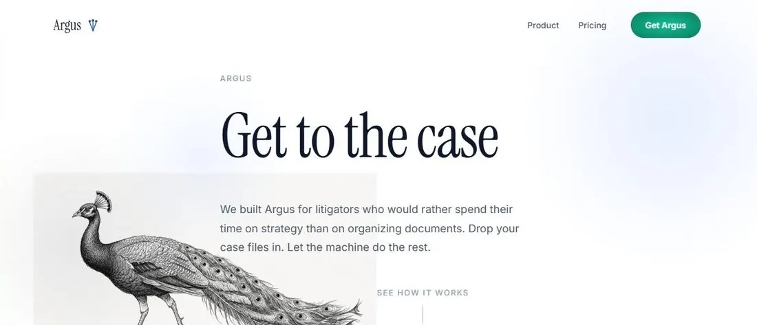 Argus, a litigation intelligence platform, showing an automatically generated case chronology